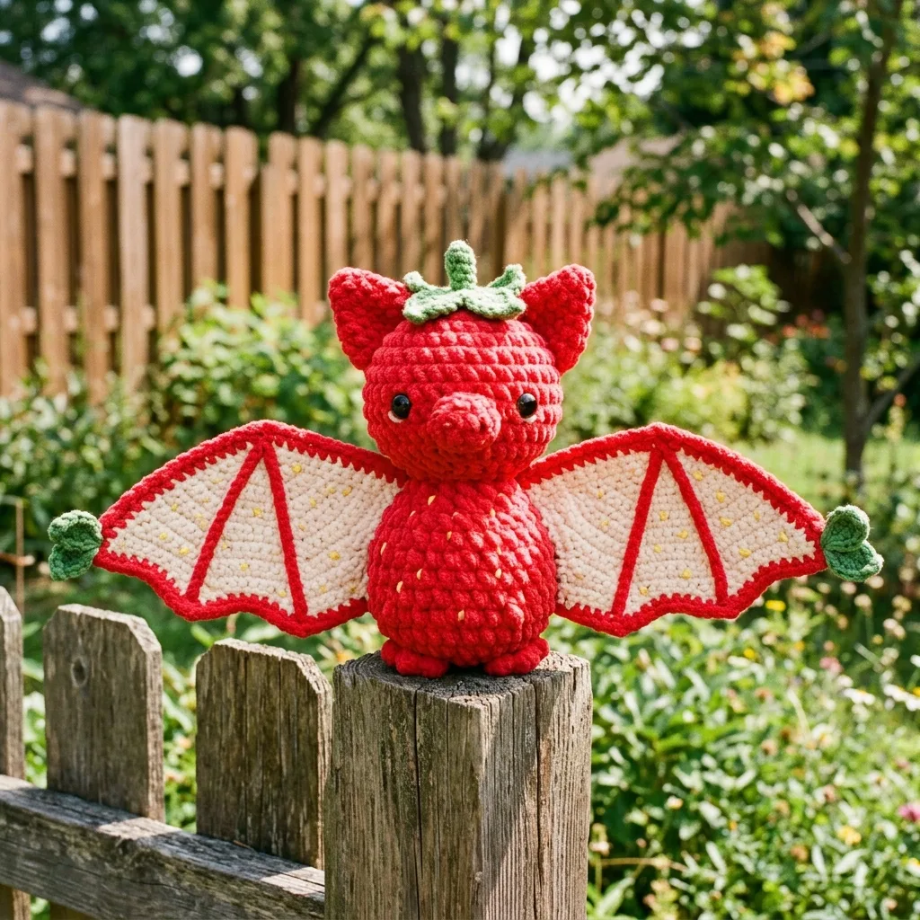 Strawberry Bat Amigurumi Free Crochet Pattern