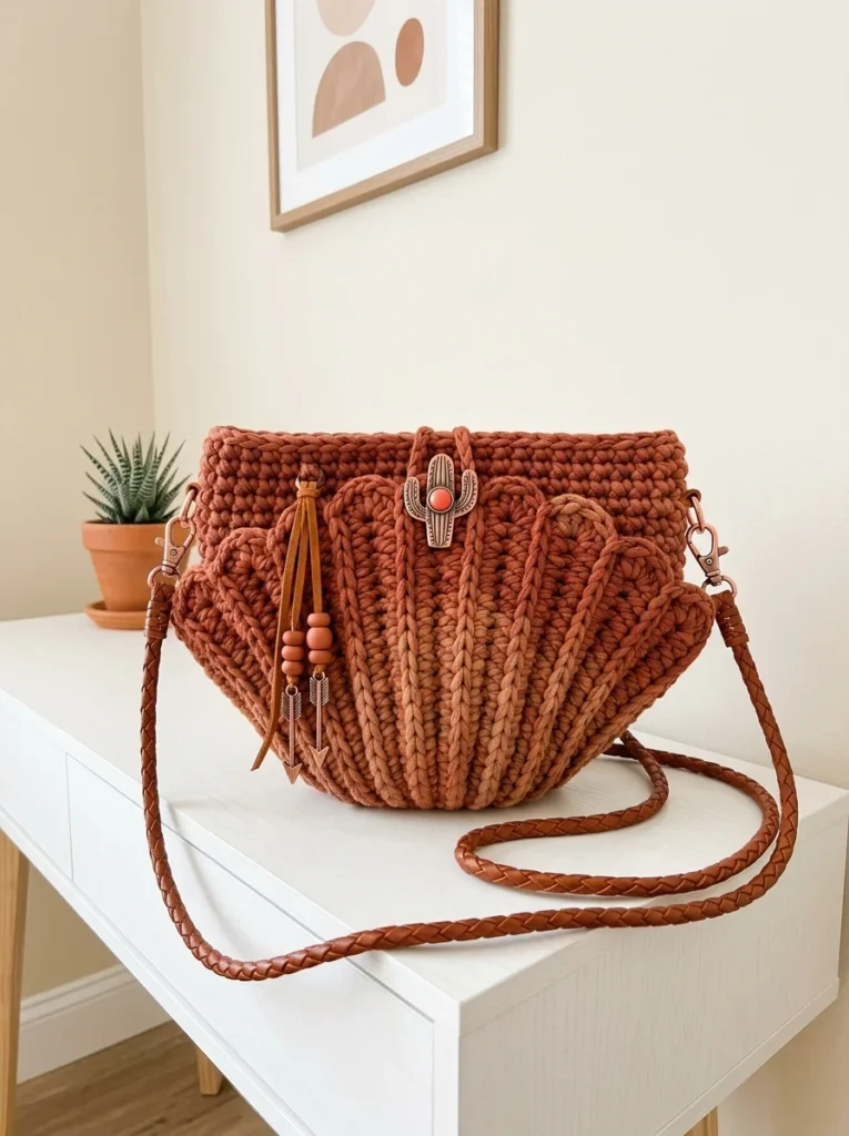 Terracotta Desert Shell Purse Free Crochet Pattern