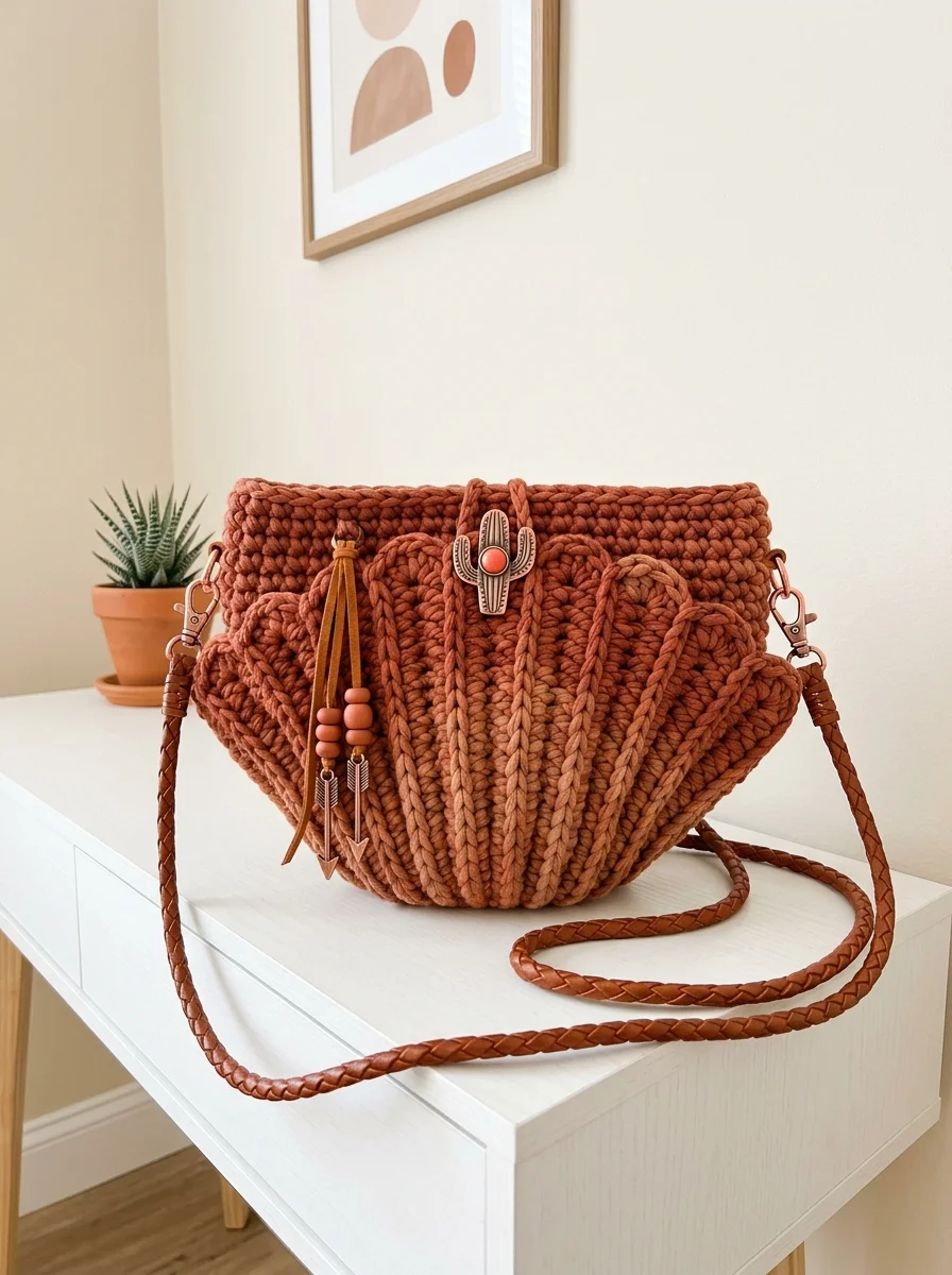 Terracotta Desert Shell Purse Free Crochet Pattern